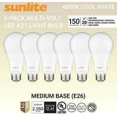 Sunlite A21 LED Light Bulb, Medium Base, 20W, 2550 Lumens, 4000K, Cool White