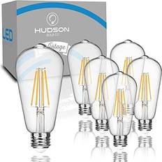 Vintage LED Edison Light Bulbs 6 Watt 4000K Daylight White Light Bulbs 60W Equivalent E26 Base Filament Light Bulb Set Non Dimmable 6 Pack