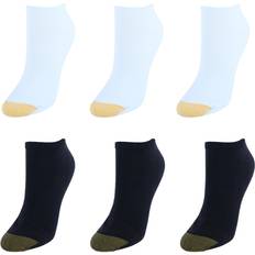 Socks Goldtoe Women's Jersey Liner Socks, 6-Pairs, Black/White