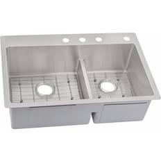 Drainboard Sinks Elkay Ectsrao33229bg Crosstown 33 X 22 Double