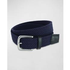 Blue Belts Trafalgar Men's Riverside Woven Rayon Leather Belt Navy 38in