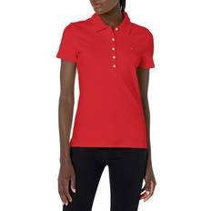 Tommy Hilfiger Women Polo Shirts Tommy Hilfiger Women's Plus Classic Short Sleeve Polo Shirt, Scarlet, 1X