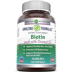 Amazing Nutrition Biotin With Coconut Oil 10000 mcg