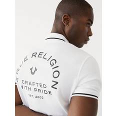 True Religion Men Polo Shirts True Religion Men's Logo Polo Shirt White