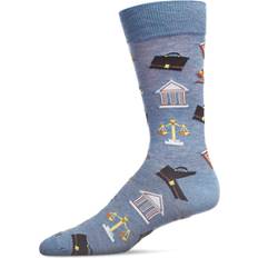 Bamboo Socks MeMoi Men's Law N Order Heathered Bamboo Blend Novelty Crew Sock