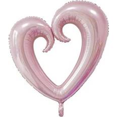 Pink Animal & Character Balloons PMU Heart Shaped 24 Inch Open Center Mylar Balloon Pink Pkg/1