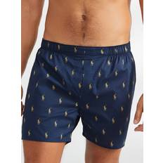 Polo Men's Underwear Polo Ralph Lauren Men's Classic Fit Woven Cotton Boxers - Rustic Navy/Campus Yellow Summer Stripe/Cruise Navy
