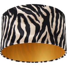 Gold Shades QAZQA Velvet Lampshade Zebra Design 35/35/20 Gold Interior Shade