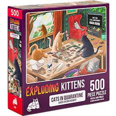 Exploding Kittens Jigsaw Puzzles for Adults -Cats in Quarantine 500 Piece Jigsaw Puzzles For Family Fun & Game Night