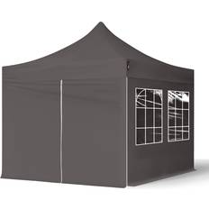 Toolport 3x3m, stål, easy-up-pavillon, 4 sidedele, mørkegrå