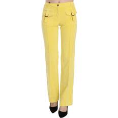 Andet Bukser Just Cavalli Yellow Corduroy Mid Waist Straight Trousers Pants IT46