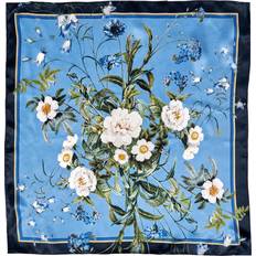 Koustrup & Co. Jim Lyngvild silketørklæde, 50x50 Blue Flower Garden
