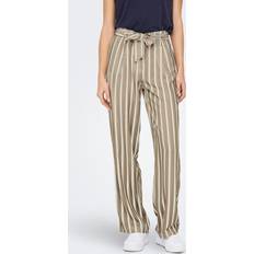 Silver Trousers Only High Waisted Straight Fit Pants With Belt