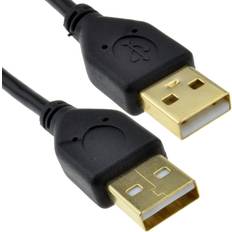 Kenable GOLD USB 2.0 A to A Male to Male High Speed BLACK 0.25m SHORT