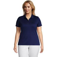 Lands' End Women Polo Shirts Lands' End Womens Short Sleeve Supima Polo Deep Sea Navy Plus 3X