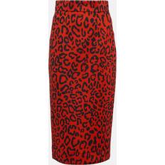 Dolce & Gabbana Leopard Printed Pencil Midi Skirt Multicoloured