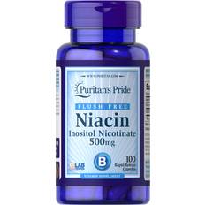 Puritan's Pride Flush Free Niacin 500 mg 100 Capsules 100 stk