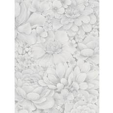 Tessuto Carte da parati Marburg Carta da parati Fiori di peonia bianco, 53 cm x 10 m