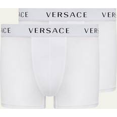 Versace Men Underwear Versace Men's 2-Pack Long Boxer Briefs WHITE