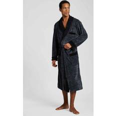 Herren - Polyester Morgenmäntel & Bademäntel Vossen Alberto Herren-Bademantel mit Schalkragen black