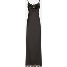 Dolce & Gabbana Langes Slip Dress Aus Satin Mit Schwarz