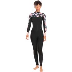 Poliéster Trajes de neopreno Roxy Traje de surf Swell Series 3/2 Back Zip manga larga negro naranja azul mujer Black/Pink