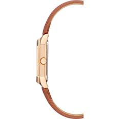 Anne Klein Octagonal Shaped Leather in Brown&Gold-Tone Brown&Gold-Tone
