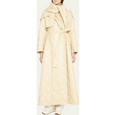 The Row Agathon Quilted Leather Trench Coat - Beige