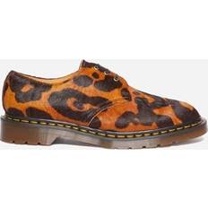 Brown - Unisex Oxford Dr. Martens 1461 Made in England Hair On Oxford Shoes - Leopard Ocelot