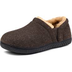 Beige - Men Slippers Zizor Men Fuzzy Wool Fleece Elastic Side Bootie Slipper with Memory Foam