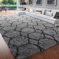 BSTLUV for Bedroom,5x8 Area Rug,Shag Fuzzy Fluffy Black