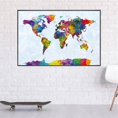 Blue Posters Watercolor World Map Tompsett 91,5 Poster