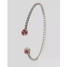 Rosa Armband Caroline Svedbom Mini Twisted Bracelet Rhodium Light Rose