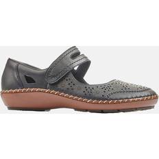 Rieker Ballerine Rieker 44875-00 Ladies Cindy Black Hook & Loop Shoes