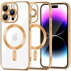 Tech-Protect iPhone 15 Max MagShine Cover MagSafe Kompatibel Gennemsigtig Guld