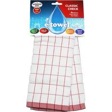 Microfiber Kitchen Towels E-Cloth Classic Check Tea Kitchen Towel Red (60x40cm)