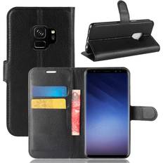 Samsung Galaxy S9 Covers med kortholder MAULUND Samsung Galaxy S9 Blødt læder Flipcover m. Kortholder Sort