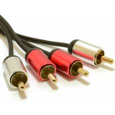 Cables Kenable Aluminium PRO 2 RCA Twin Phono Gold Lead 3m