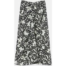 Spets Kjolar Stella McCartney Forest Floral Print Silk Skirt, Woman, Black Multicolour, Black Multicolour