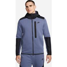 Nike Hættetrøje NSW Tech Fleece Overlay FZ Blå/Sort