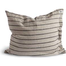 Beige - Linne Örngott Lovely Linen Misty Örngott Beige, Svart (80x40cm)