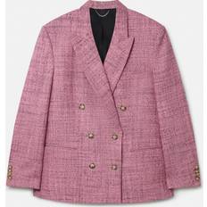 Stella McCartney Wool Mouline Oversized Double-Breasted Blazer, Woman, Pink, Pink