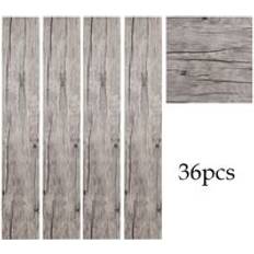 LivingAndHome Set of 36 Planks pvc Selfstick Waterproof Floor Flooring Plank, Washed Oak White