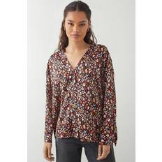 Monivärinen - Nainen Paidat Dorothy Perkins Petite Animal Collarless Shirt Multi