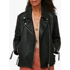 Leather Jackets Whistles Womens Black Lily Leather Biker Jacket