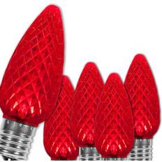 OptiCore C9 Shatterproof Red LED Christmas Lights Replacement Bulbs for String Lights Pack of 25 0.84W E17 Base