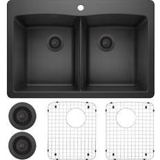 Drainboard Sinks on sale Blanco 440221-KIT Diamond 33" Dual Mount Double