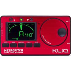 Metronomes KLIQ MetroPitch Metronome Tuner for All Instruments with Guitar, Bass, Violin, Ukulele, and Chromatic Tuning Modes Tone Generator Carrying Pouch Included, Red