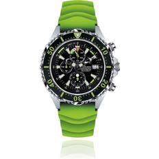 Chris Benz Ladies, CB-C300-G-KBG Chronograph, luminous hands, Stopwatch, depth gauge, date, maximum depth memory Green