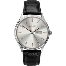 Sekonda Wrist Watches Sekonda 1686 silver black leather